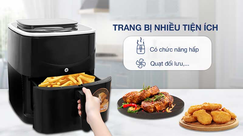 Nồi chiên không dầu hơi nước Mishio MK-302 - Hàng chính hãng