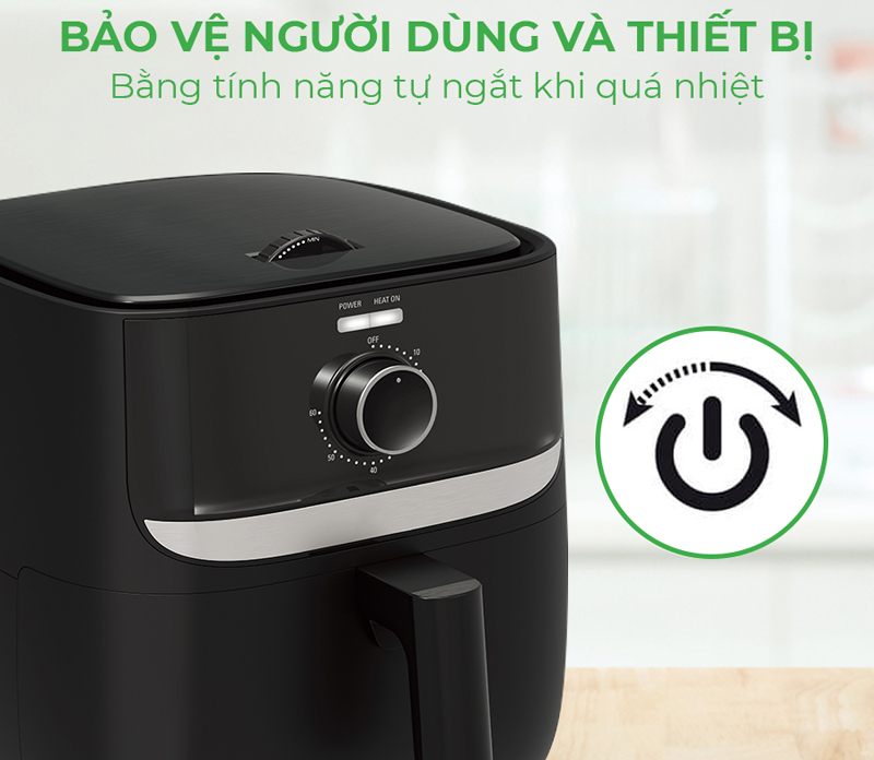 Nồi chiên không dầu Kangaroo KG6AF1 - 6 lít - Hàng chính hãng