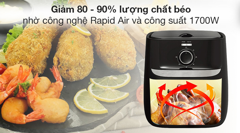 Nồi chiên không dầu Kangaroo KG6AF1 - 6 lít - Hàng chính hãng