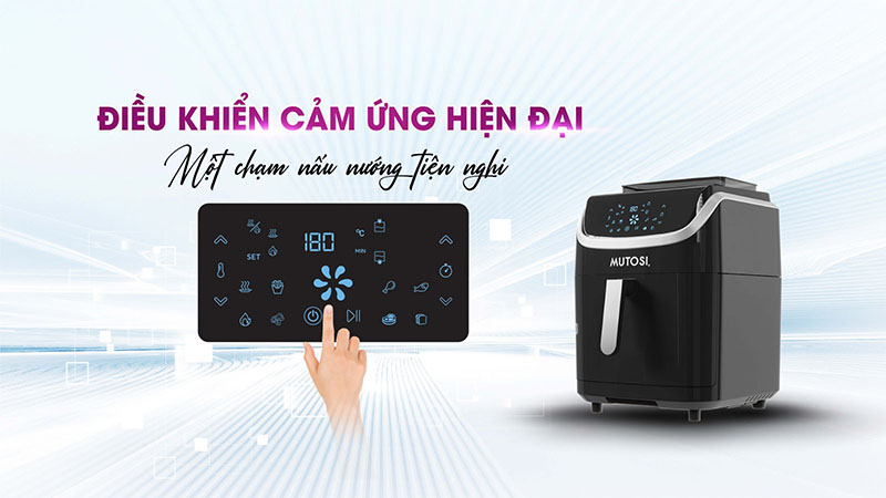 Nồi chiên không dầu kèm hấp Mutosi MF-S102 - Hàng chính hãng