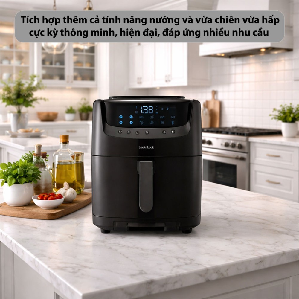 Nồi chiên không dầu kết hợp chức năng hấp Lock&Lock EJF881 (7L) - Hàng chính hãng