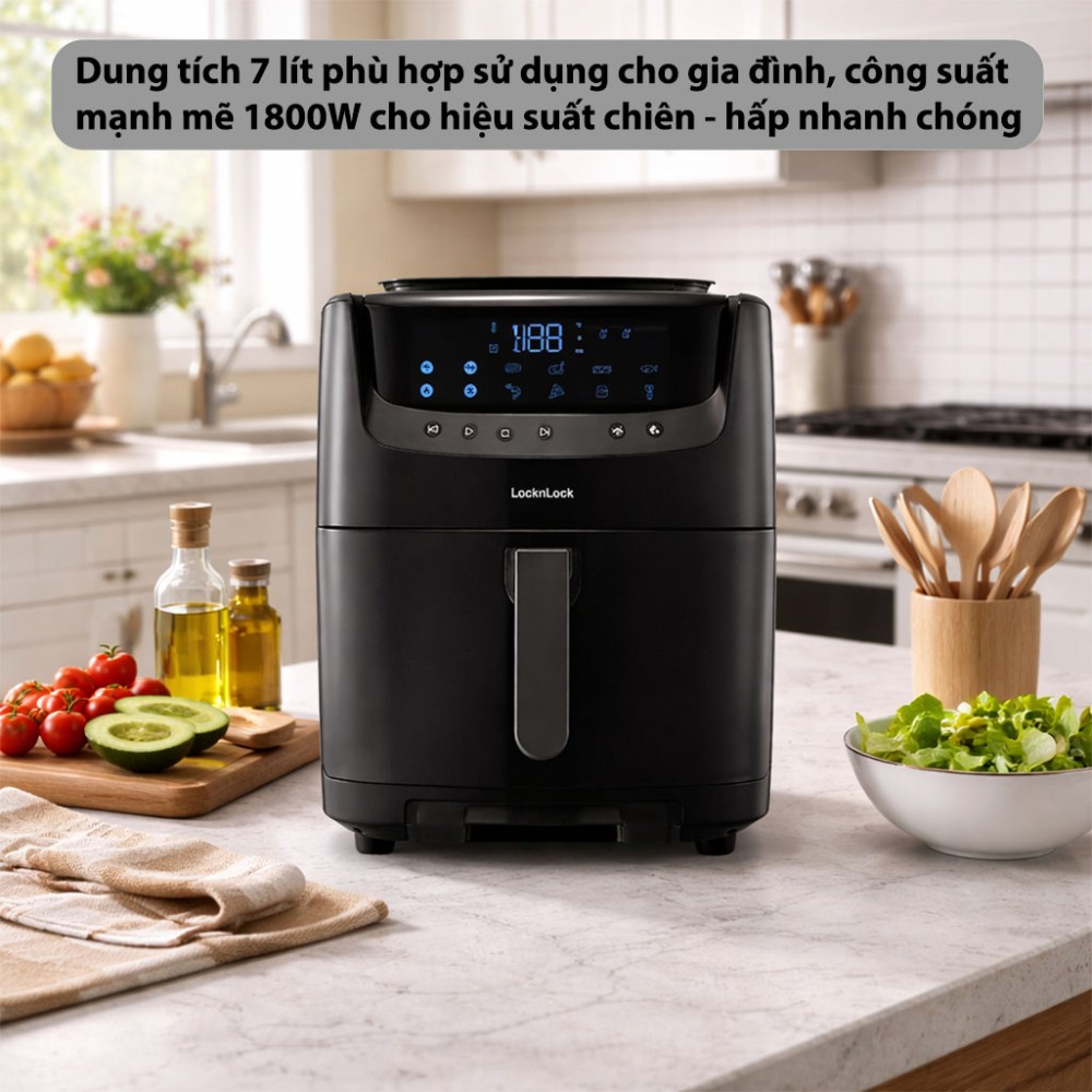 Nồi chiên không dầu kết hợp chức năng hấp Lock&Lock EJF881 (7L) - Hàng chính hãng