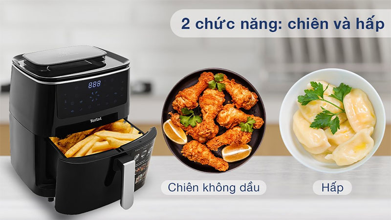 Nồi chiên không dầu kết hợp hấp Tefal FW201815 - Hàng chính hãng