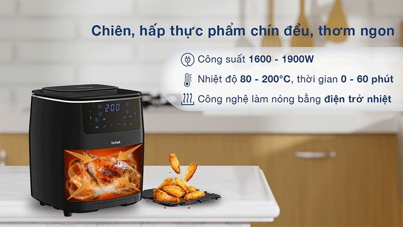 Nồi chiên không dầu kết hợp hấp Tefal FW201815 - Hàng chính hãng