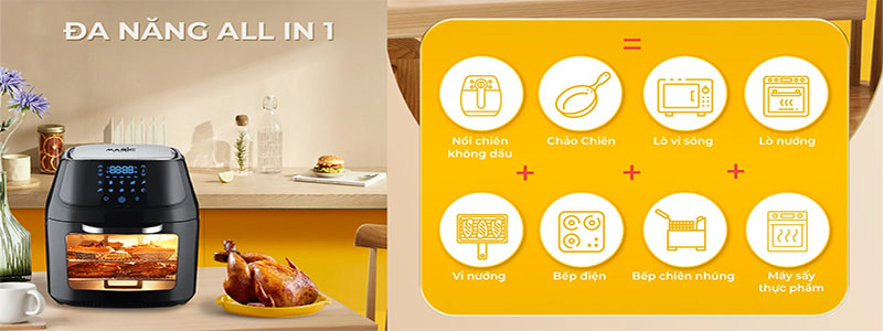 Nồi chiên không dầu kết hợp nướng Magic Eco M-16 - Hàng chính hãng