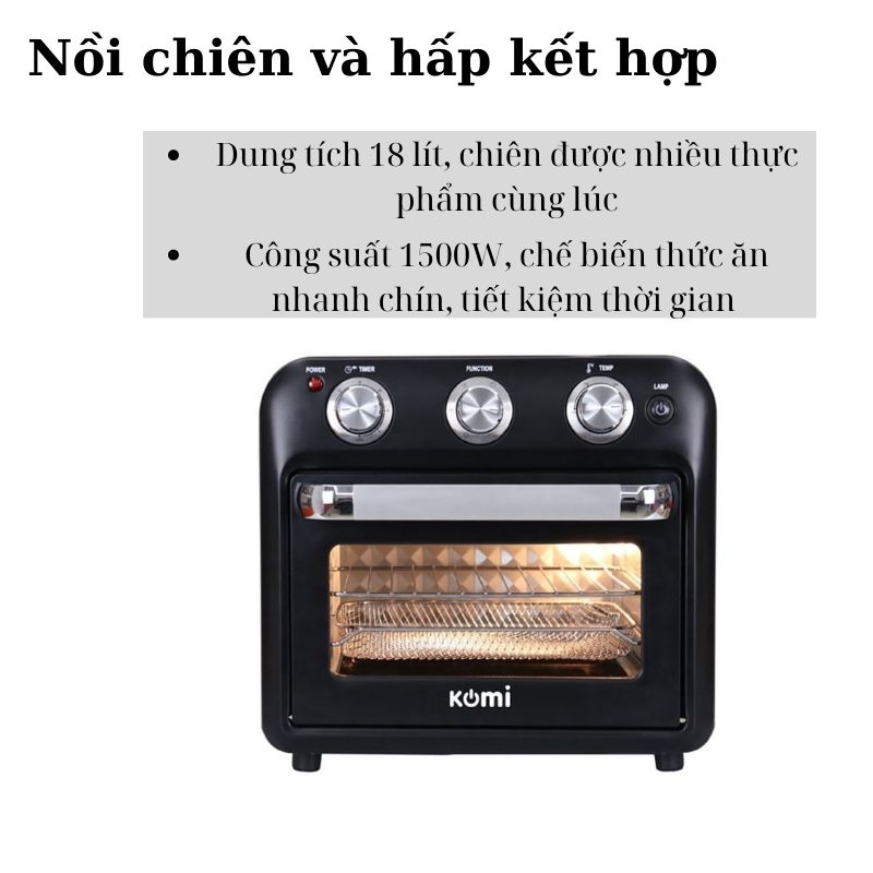 Sự kết hợp hoàn hảo giữa hấp hơi nước và chiên không dầu