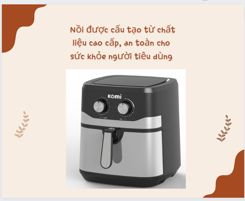 Nồi chiên không dầu Komi KM-NC501 - Hàng chính hãng