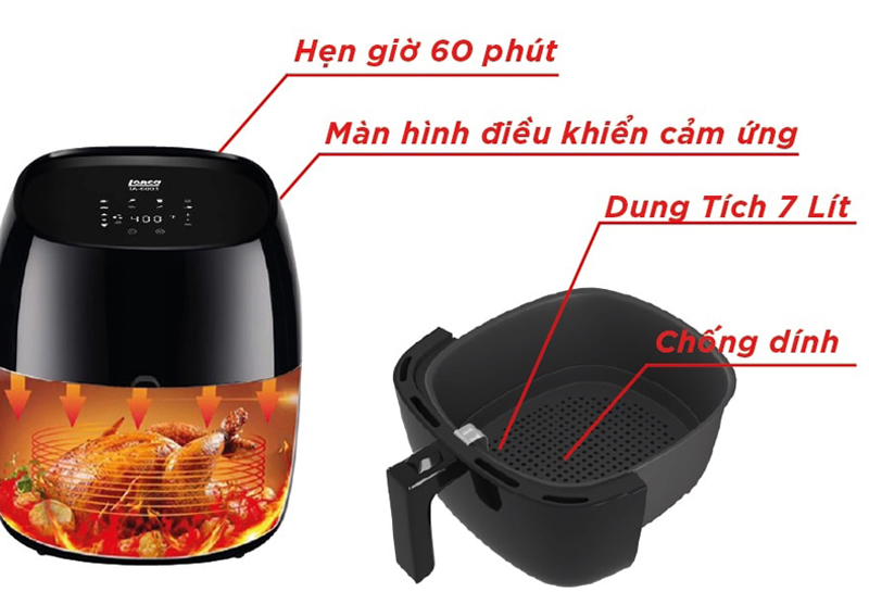 Nồi chiên không dầu Lorca TA-6003 - Hàng chính hãng