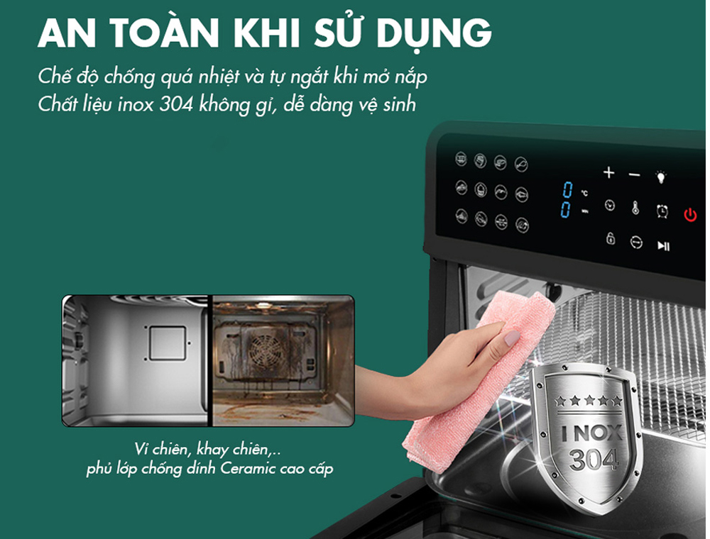 Nồi chiên không dầu Nagakawa NAG3307 (12 lít) - Hàng chính hãng