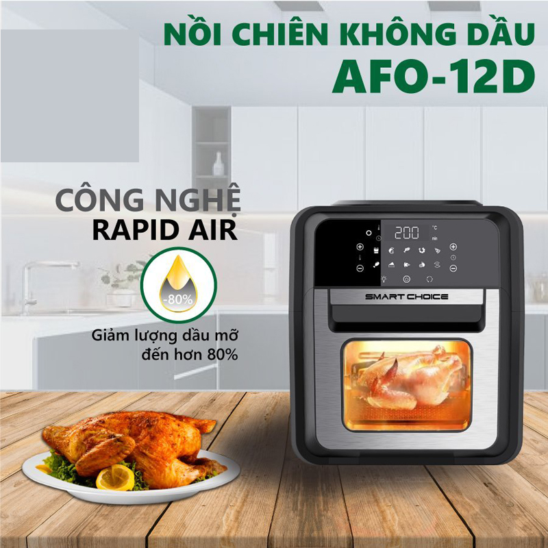 Công nghệ Rapid Air đối lưu khí nóng 360 độ giúp làm chín đồ ăn nhanh chóng