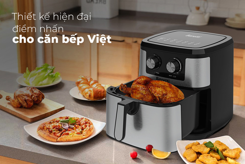 Nồi chiên không dầu Sunhouse Baretti BRD486 - Hàng chính hãng