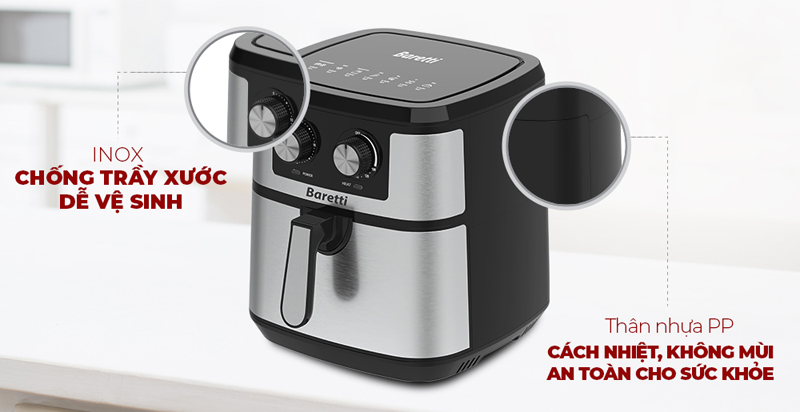 Nồi chiên không dầu Sunhouse Baretti BRD486 - Hàng chính hãng