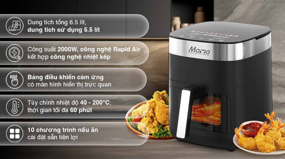 Tính năng nổi bật của nồi chiên không dầu Sunhouse Mama SHD4092