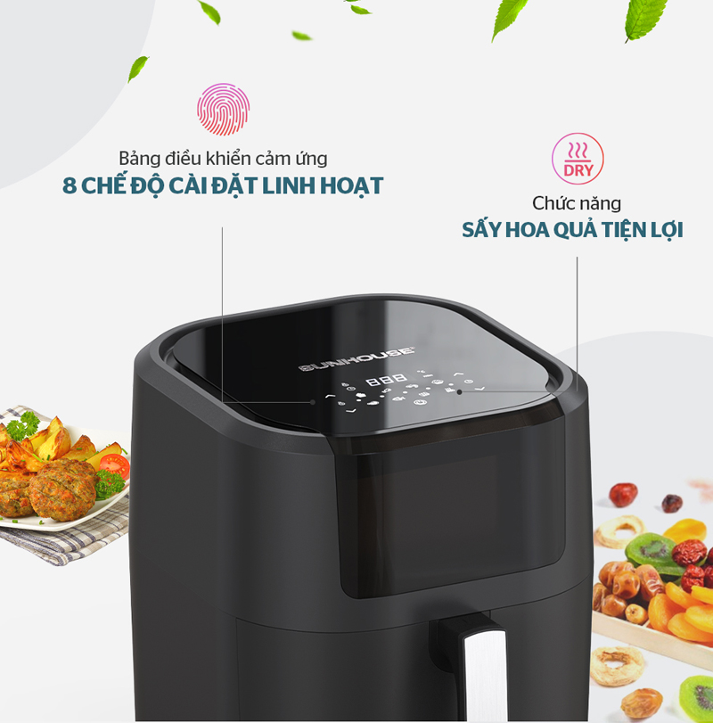 Bảng điều khiển cảm ứng hiện đại, siêu nhạy với các phím chức năng được chú thích bằng hình ảnh dễ hiểu