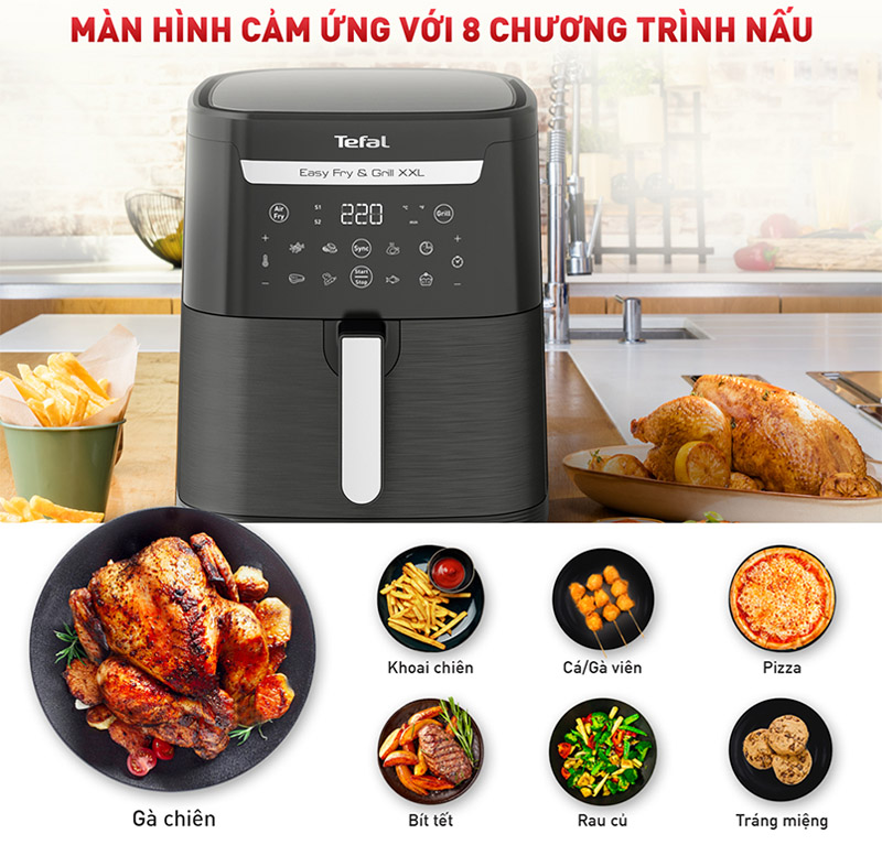 Nồi chiên không dầu Tefal EY801815 ( 6.5L) - Hàng chính hãng