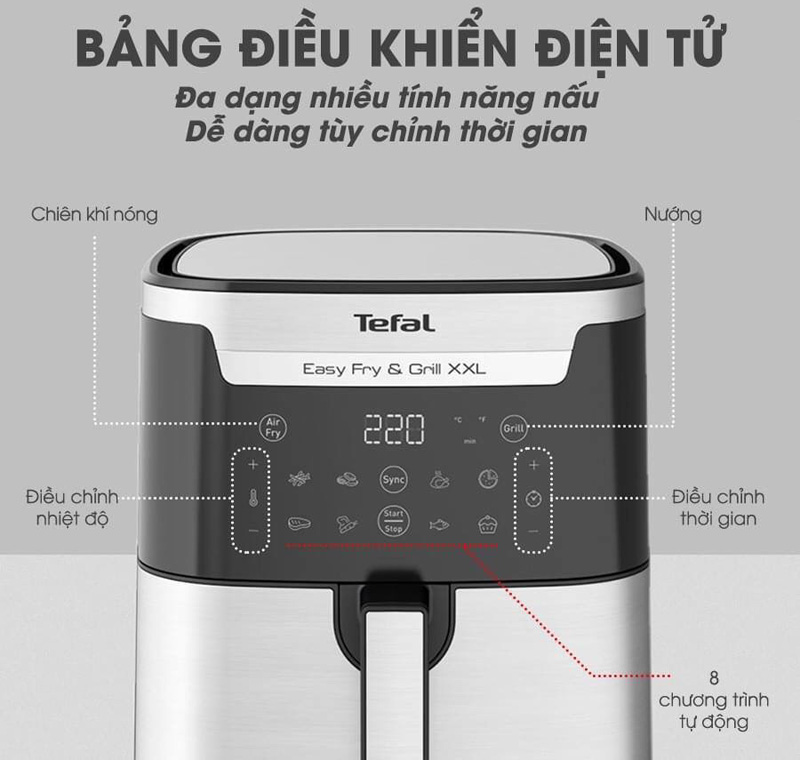 Nồi chiên không dầu Tefal XXL EY801D15 - Hàng chính hãng