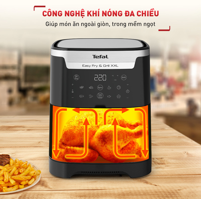 Nồi chiên không dầu Tefal XXL EY801D15 - Hàng chính hãng