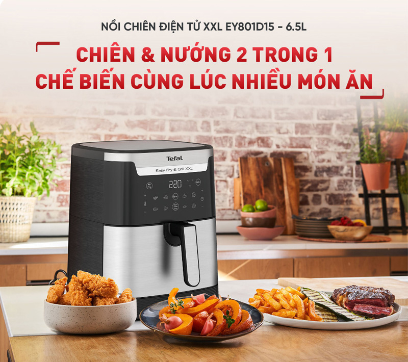 Nồi chiên không dầu Tefal XXL EY801D15 - Hàng chính hãng