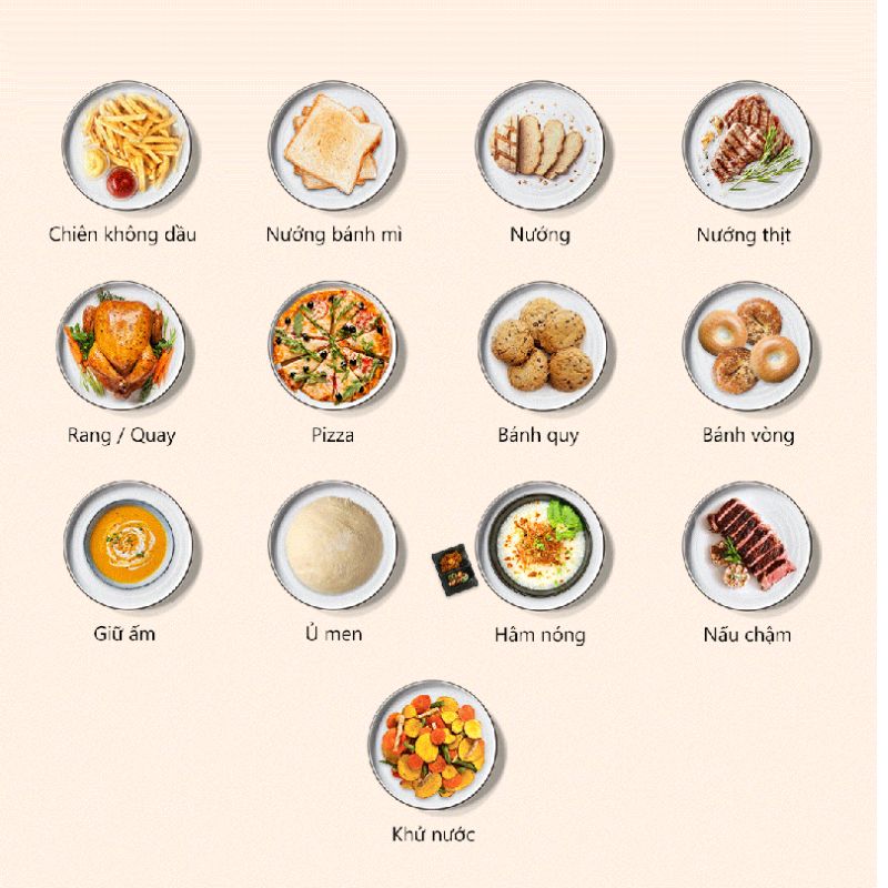 Được lập trình sẵn 13 chức năng nấu