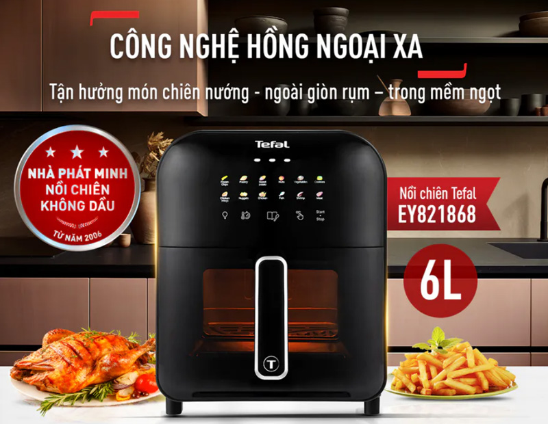 Nồi chiên không dầu Tefal EY821868 - Hàng chính hãng