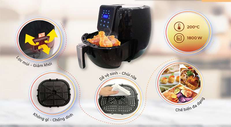 Nồi chiên nướng không dầu Magic Korea A-805 - Hàng chính hãng