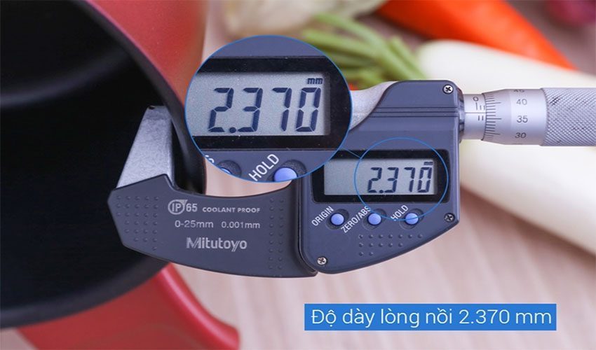 Độ dày của Nồi nhôm chống dính Tefal C6824672