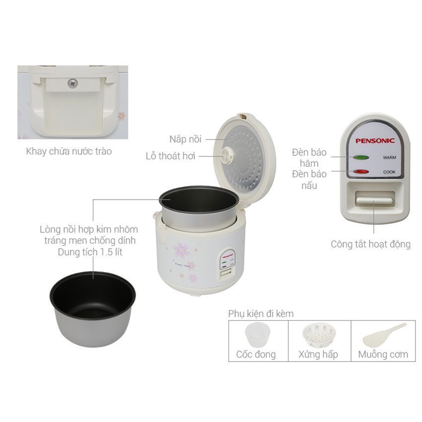 Nồi cơm điện Pensonic PSR-1501 - Hàng chính hãng