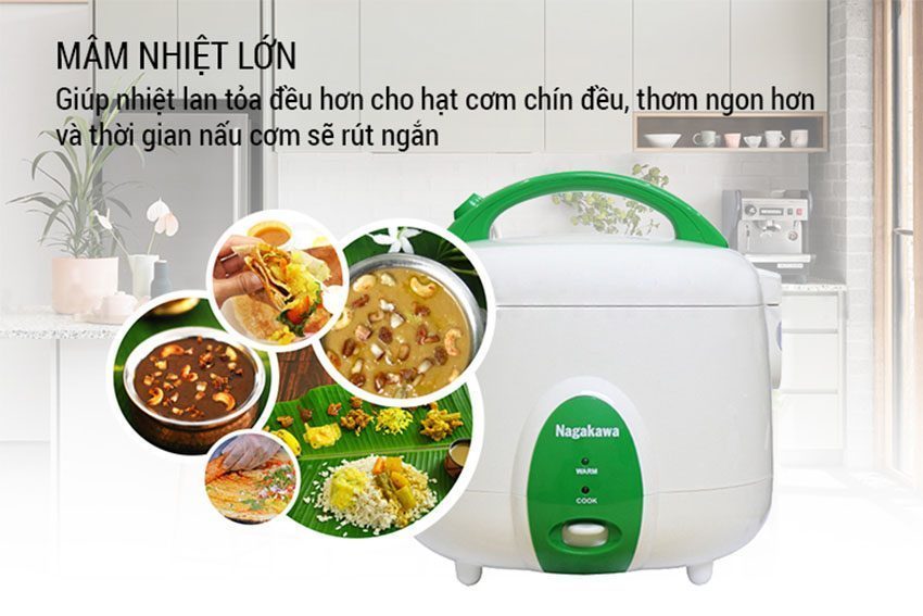 Nồi cơm điện 1.8 lít Nagakawa NAG0118 - Hàng chính hãng