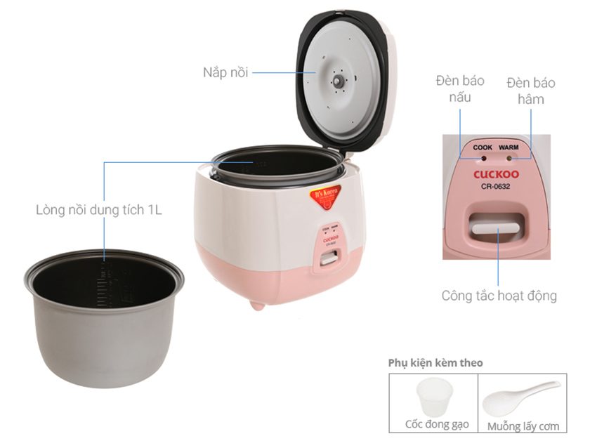 Nồi cơm điện Cuckoo CR-0632 - Hàng chính hãng
