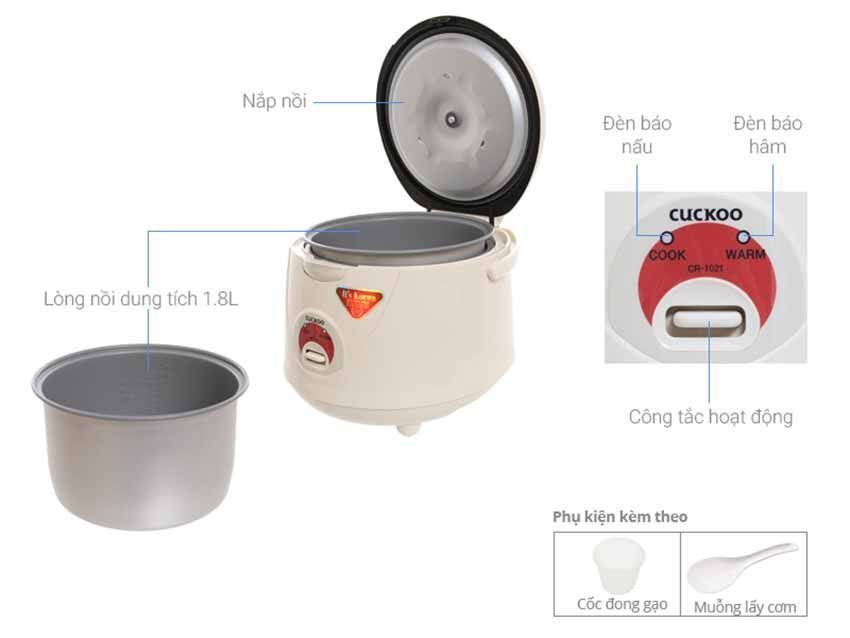 Nồi cơm điện Cuckoo CR-1021 - Hàng chính hãng