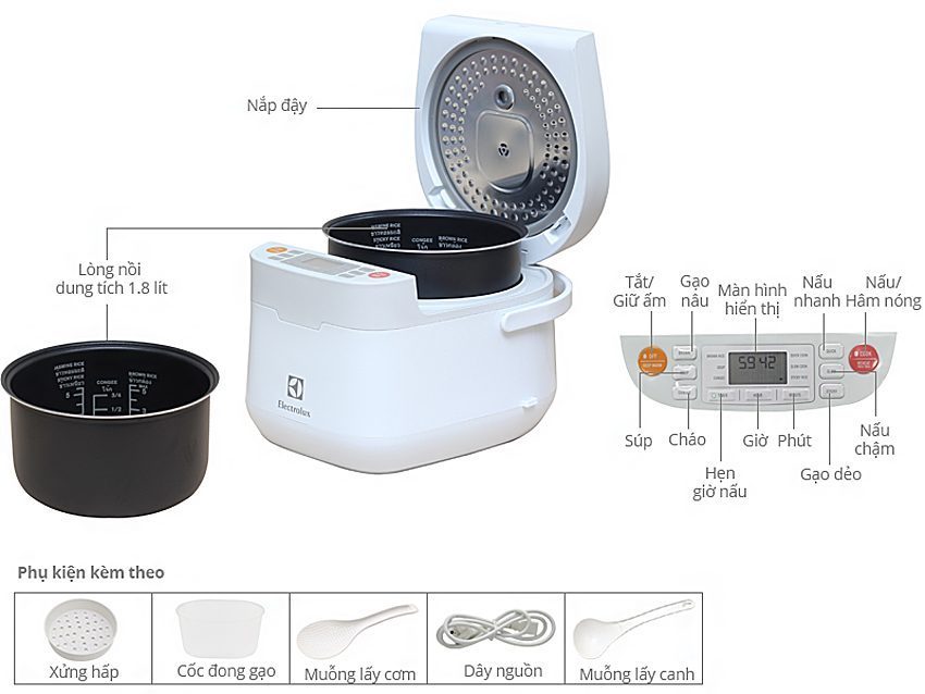 Chi tiết của nồi cơm điện electrolux ERC-6603W