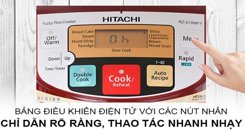 Nồi cơm điện tử Hitachi RZ-D18WFY - Hàng chính hãng