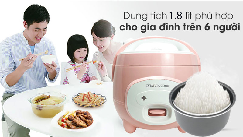 Dung tích của Nồi cơm điện IVIAIVIA COOK MM-1800