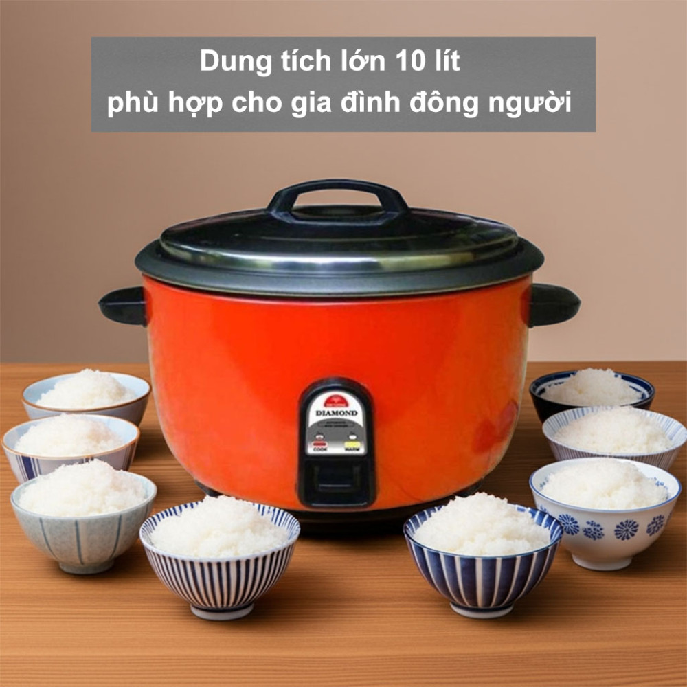 Nồi cơm điện Kim Cương nắp rời KC-10L-CD (Có chống dính) - Hàng chính hãng