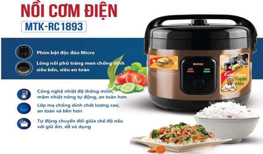 Nồi cơm điện Matika MTK-RC 1893 - Hàng chính hãng