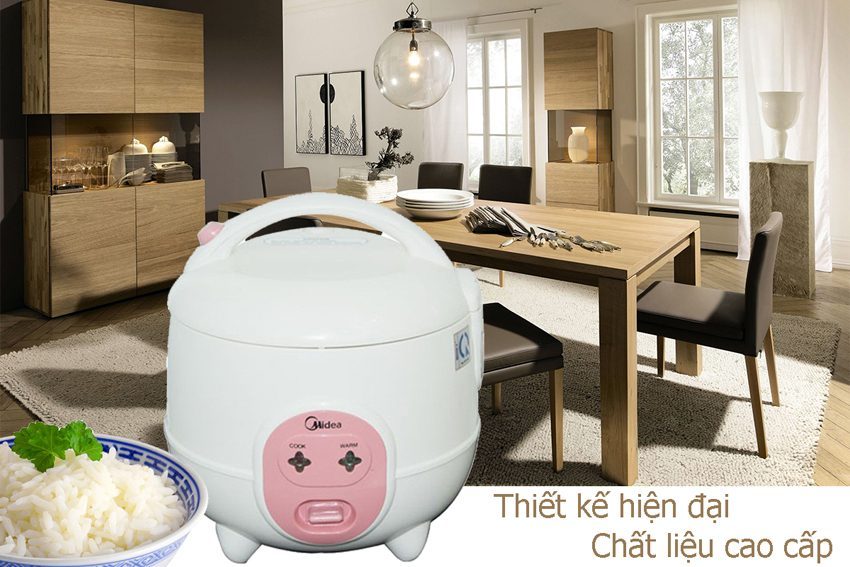 Thiết kế hiện đại, nhỏ gọn của nồi cơm điện Midea CM06SA