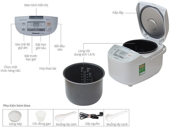 Nồi cơm điện tử Panasonic PANC-SR-ZE185