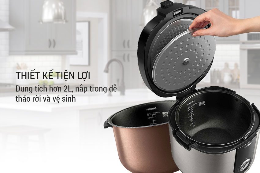 Nồi cơm điện Philips HD3132/66 2 lít - Hàng chính hãng