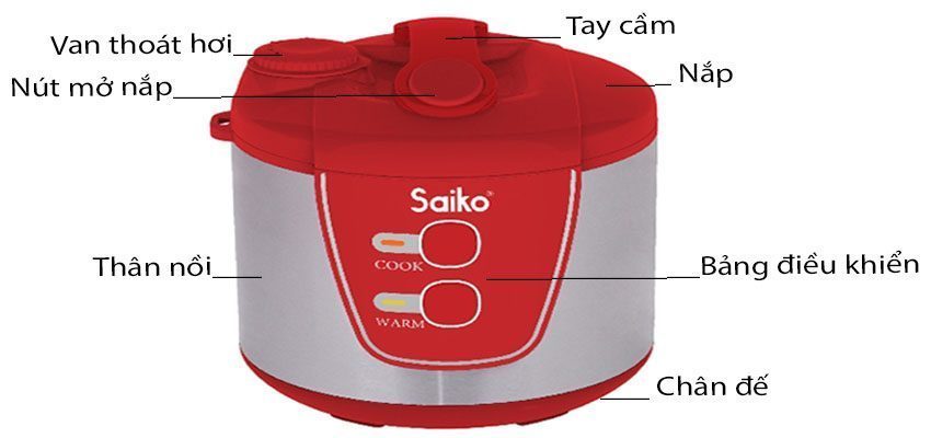 Nồi cơm điện Saiko CR-1819T - Hàng chính hãng