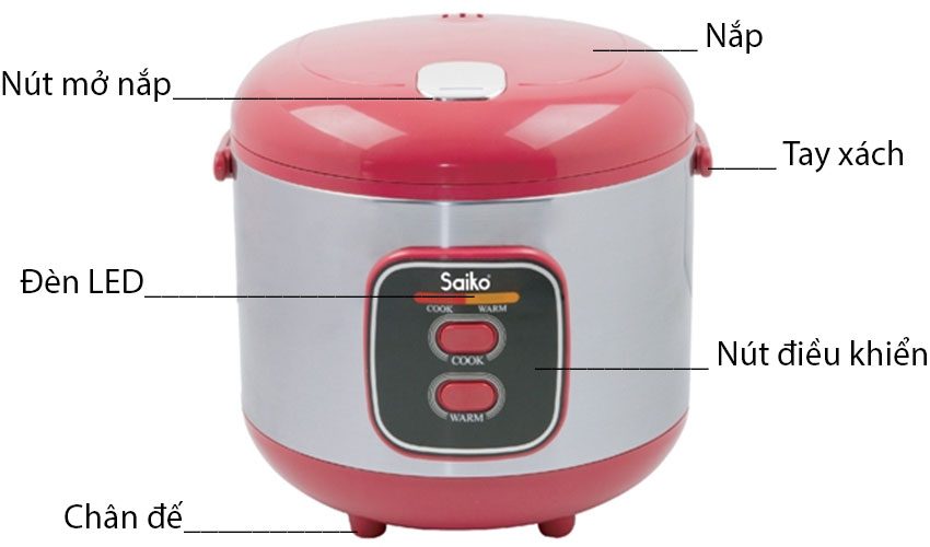 Nồi cơm điện Saiko RC-1822T - Hàng chính hãng