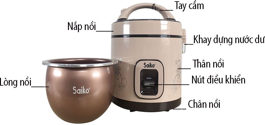 Nồi cơm điện Saiko RC-1824 - Hàng chính hãng