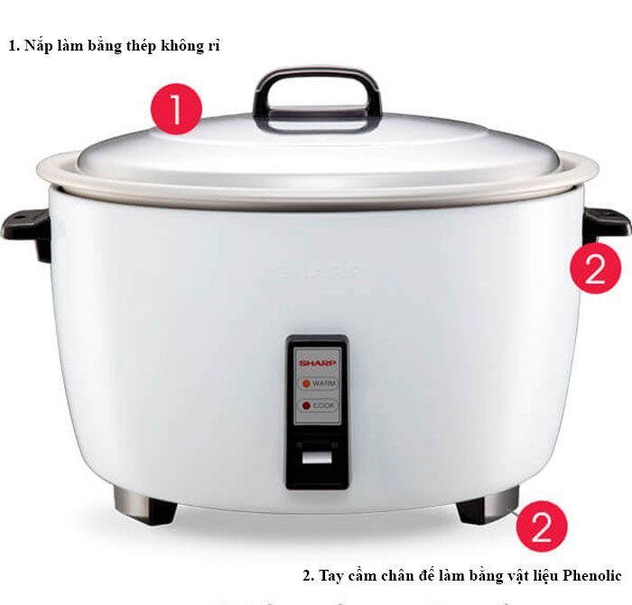 Nồi cơm điện Sharp 10L Model KSH-D1010V - Hàng chính hãng