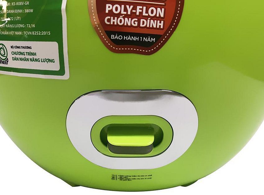 Nút nhấn cơ tiện dụng của nồi cơm điện nắp gài Sharp KS-A08V-G