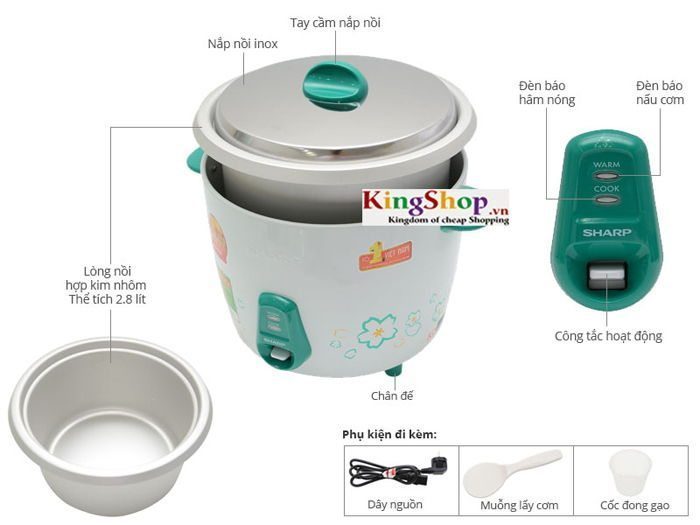 Nồi cơm điện Sharp KSH-228V
