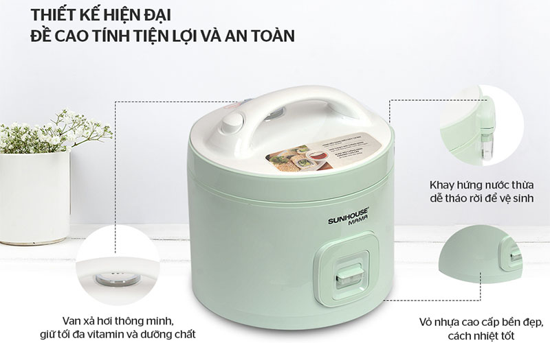 Nồi cơm điện Sunhouse MAMA SHD8265B - Hàng chính hãng