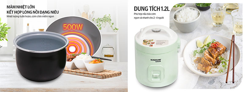 Nồi cơm điện Sunhouse MAMA SHD8265B - Hàng chính hãng