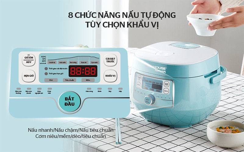 Bảng điều khiển của Nồi cơm điện Sunhouse MAMA SHD8852B