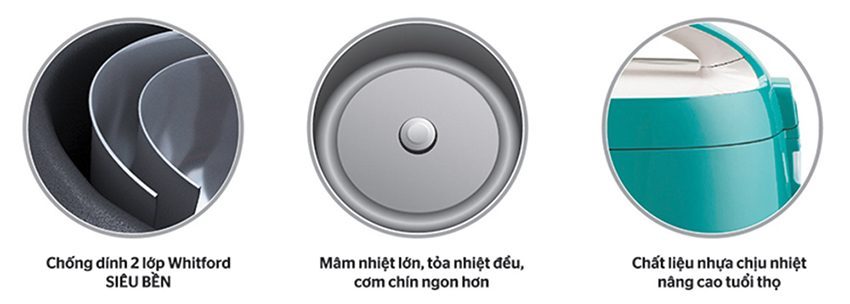 Chi tiết của nồi cơm điện Sunhouse Mama SHD-8652G