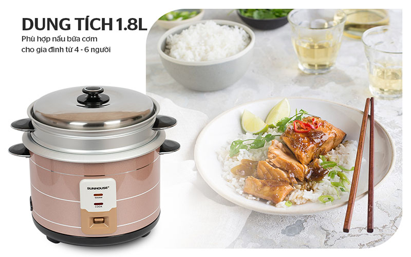 Dung tích của Nồi cơm điện Sunhouse SHD8125