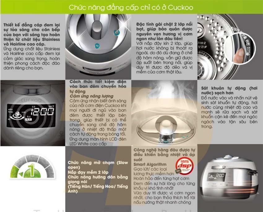 Nồi cơm điện cao tần Cuckoo CRP-AHXB1060FB - Hàng chính hãng